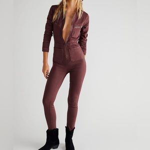 Free People Lennox Jumpsuit Size Medium Denim